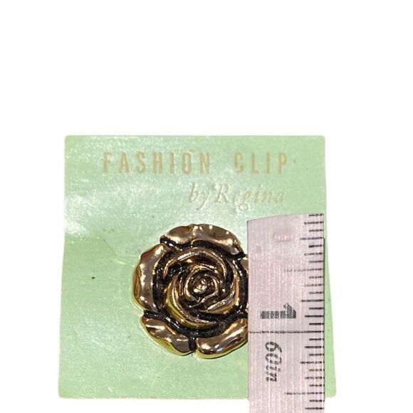 Vintage Flower REGINA Scarf Clip Retro Fashion Gold tone - Picture 4 of 5